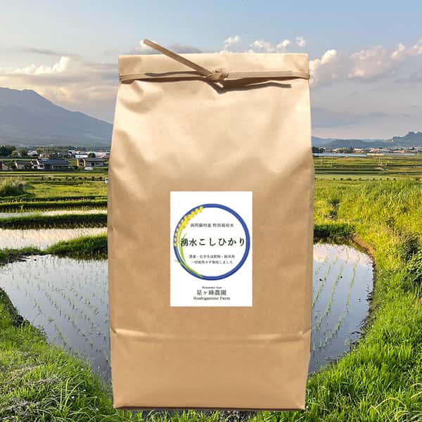 令和７年産  / 湧水こしひかり玄米＜農薬・化成肥料・堆肥・除草剤不使用栽培＞