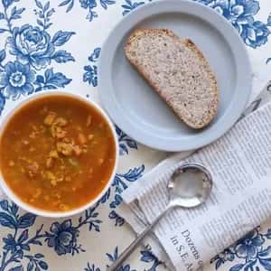 栄養学から設計された、高密度野菜と進化系バゲットのセット・バランスド・サイエンスミール(現在は青パパイヤのカレースープスープ）