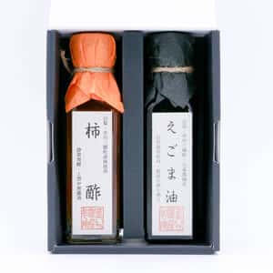 ギフトボックス入り「えごま油・柿酢」セット　