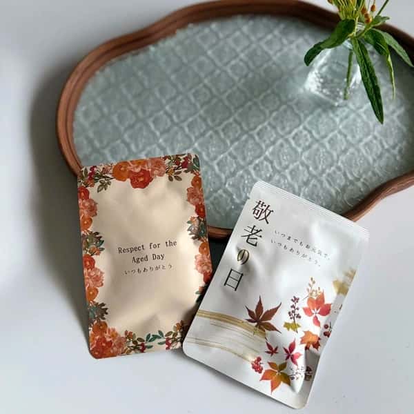 敬老の日　茶てがみ　切手を貼って送れるお茶入り手紙　プチギフト　ほうじ茶　煎茶
