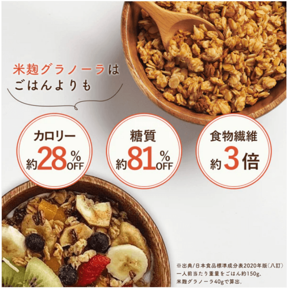 砂糖不使用麹の甘さ＜糀グラノーラ・いちご＞