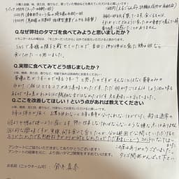 純国産平飼い自然卵購入者さまの声：卵かけご飯はコクがあり美味しかった