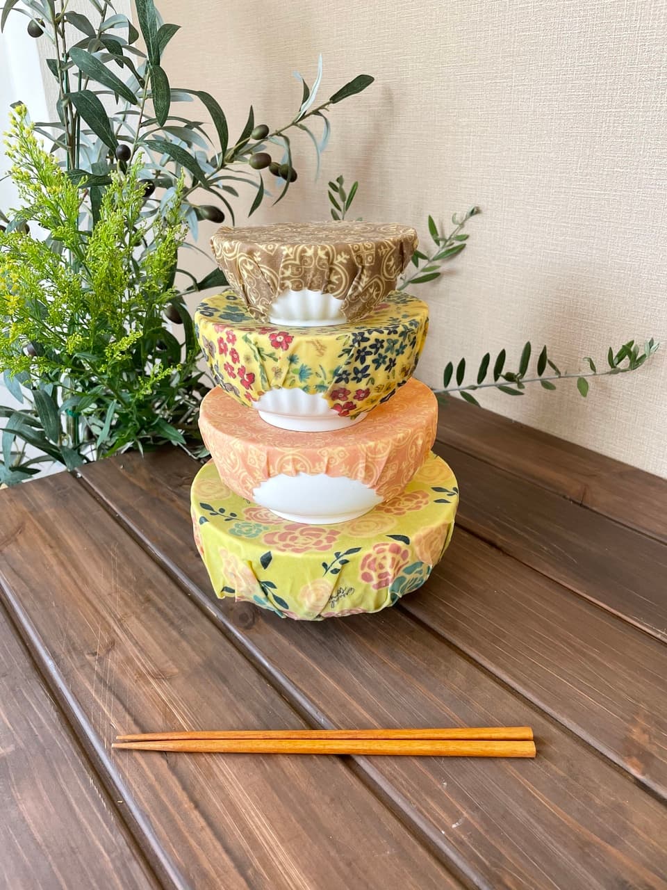 洗って繰り返し使える蜜蝋ラップ<エシカルラップ・プチフルー>オーガニックコットン使用