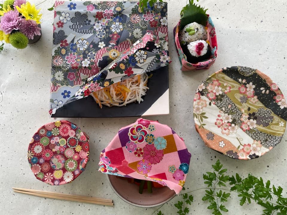 洗って繰り返し使える蜜蝋ラップ<エシカルラップ和柄ライン>