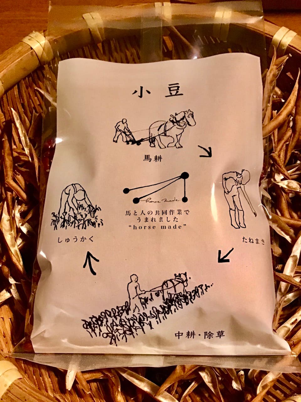 馬耕・自然栽培　早生小豆