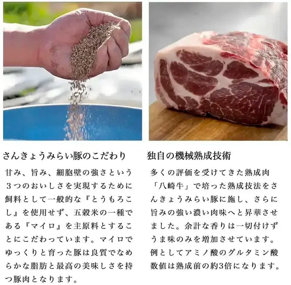 「さんきょうみらい豚」熟成ももうす切り