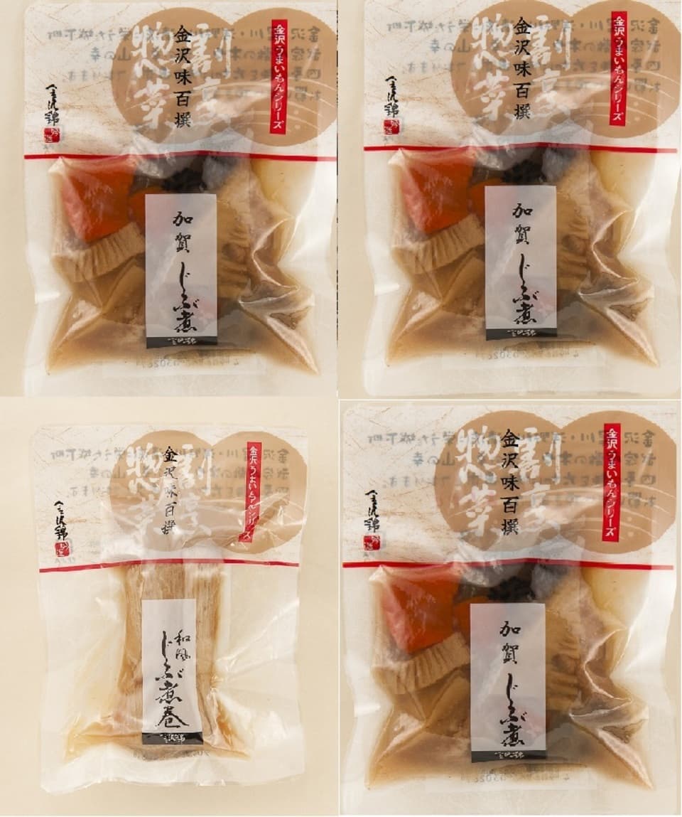金沢伝統の郷土料理〈加賀じぶ煮とすだれ麩のじぶ煮巻〉昔ながらの丸大豆醤油と本みりんで仕上げた安心惣菜詰め合わせ