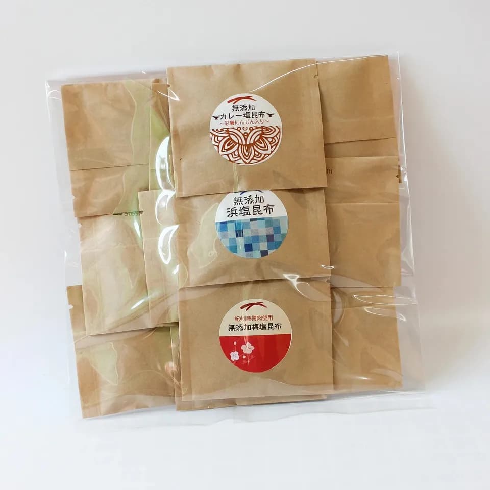 【体に優しい無添加の塩昆布】楽しい3種食べ比べセット〜北海道産天然真昆布使用〜