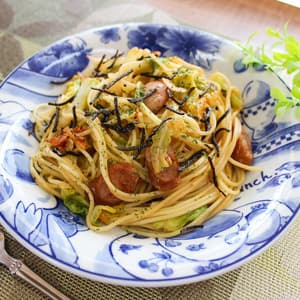 キャベツと塩昆布の和風パスタ
