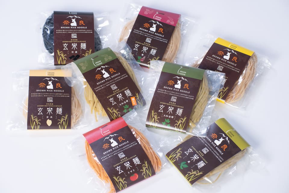 玄米麺4食セット　<奈良県産有機JAS認証玄米100％使用>