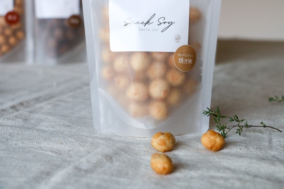 【SNACKSOY・焼き米｜グルテンフリー】塩味　九州産有機大豆　ホールフード　白砂糖不使用