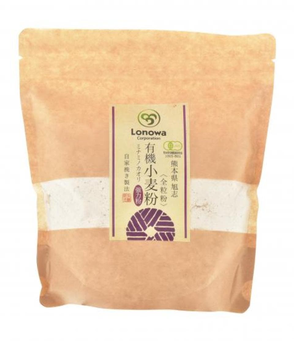 小麦粉 (強力粉: ミナミノカオリ) 全粒粉 [無農薬・無化学肥料・有機JAS認定定]