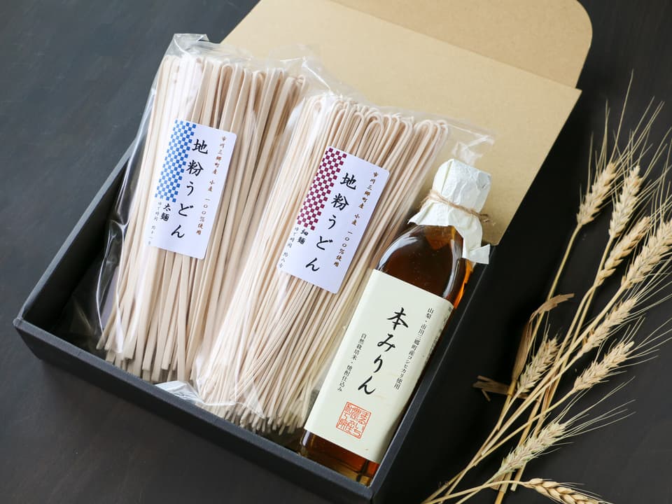 ギフトに！「地粉うどん」と「本みりん」セット