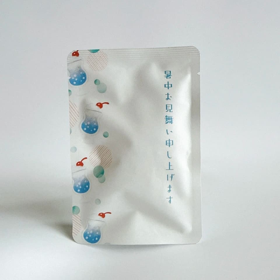 暑中お見舞い　お茶入りてがみ　茶てがみ　緑茶ティーバッグ2個入り