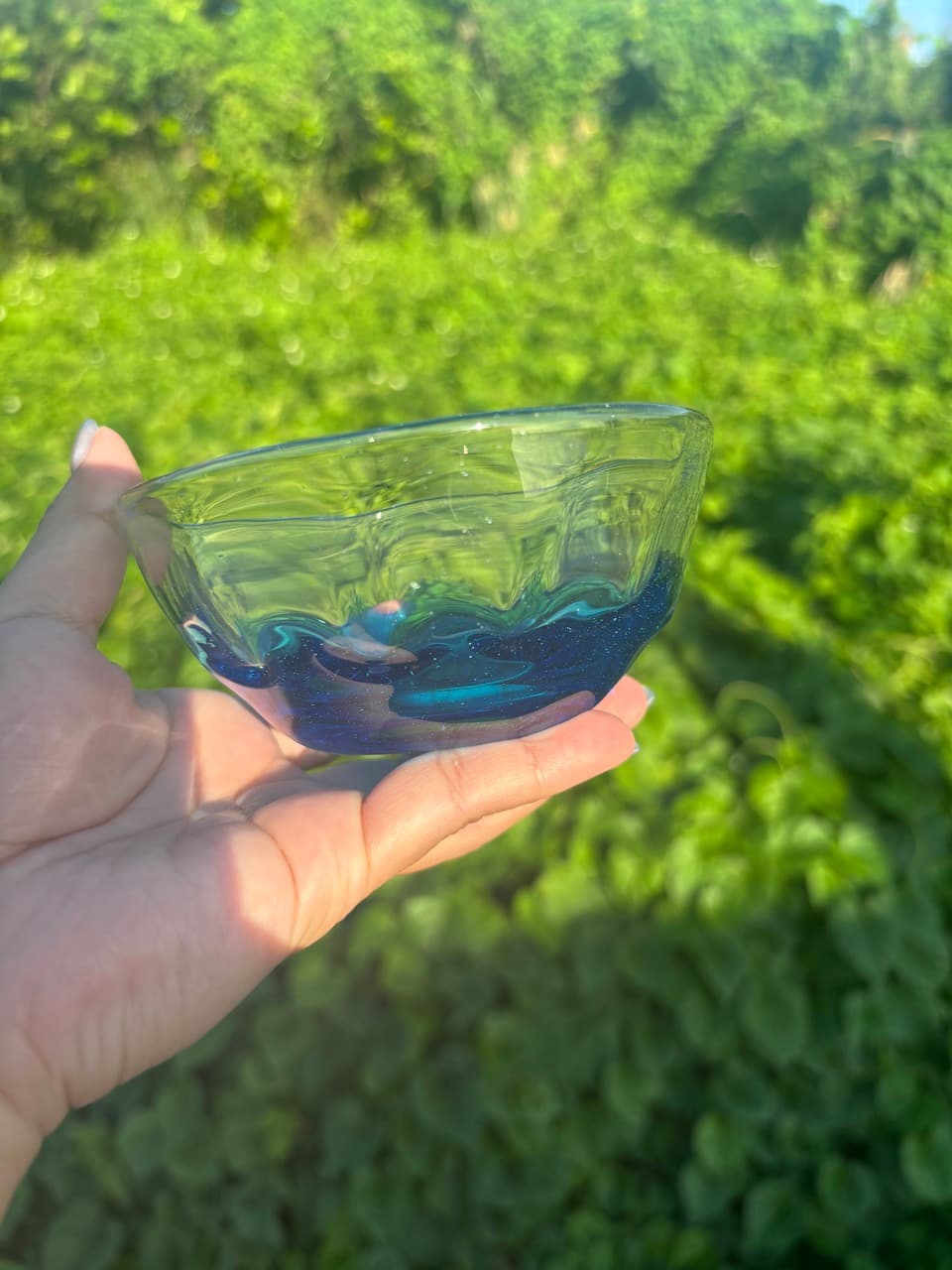 琉球ガラスで食すモズク