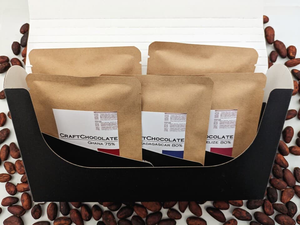 カカオ豆ときび砂糖だけで作る＜クラフトチョコレートギフトセット＞スティック・スクエア