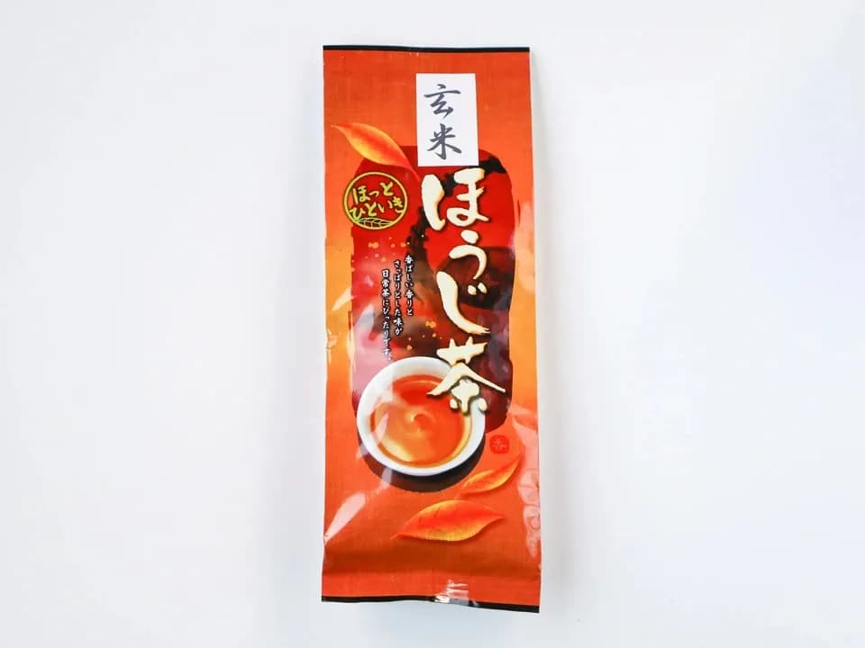 玄米ほうじ茶　京都の農薬不使用栽培ほうじ茶と、有機玄米使用。