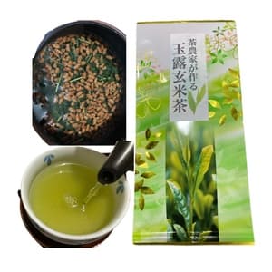 玉露玄米茶　茶葉は農薬不使用の玉露のみ、有機玄米。