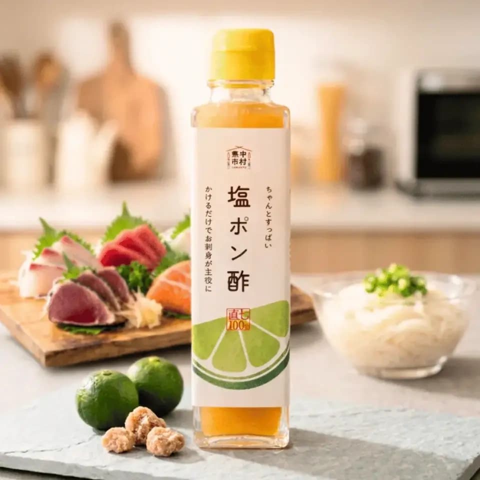 ★新商品【お中元・夏ギフト】単品│高知県しまんとの味│塩ポン酢（常温）│原材料：直七果汁、入野砂糖、室戸の塩、他│熨斗無料