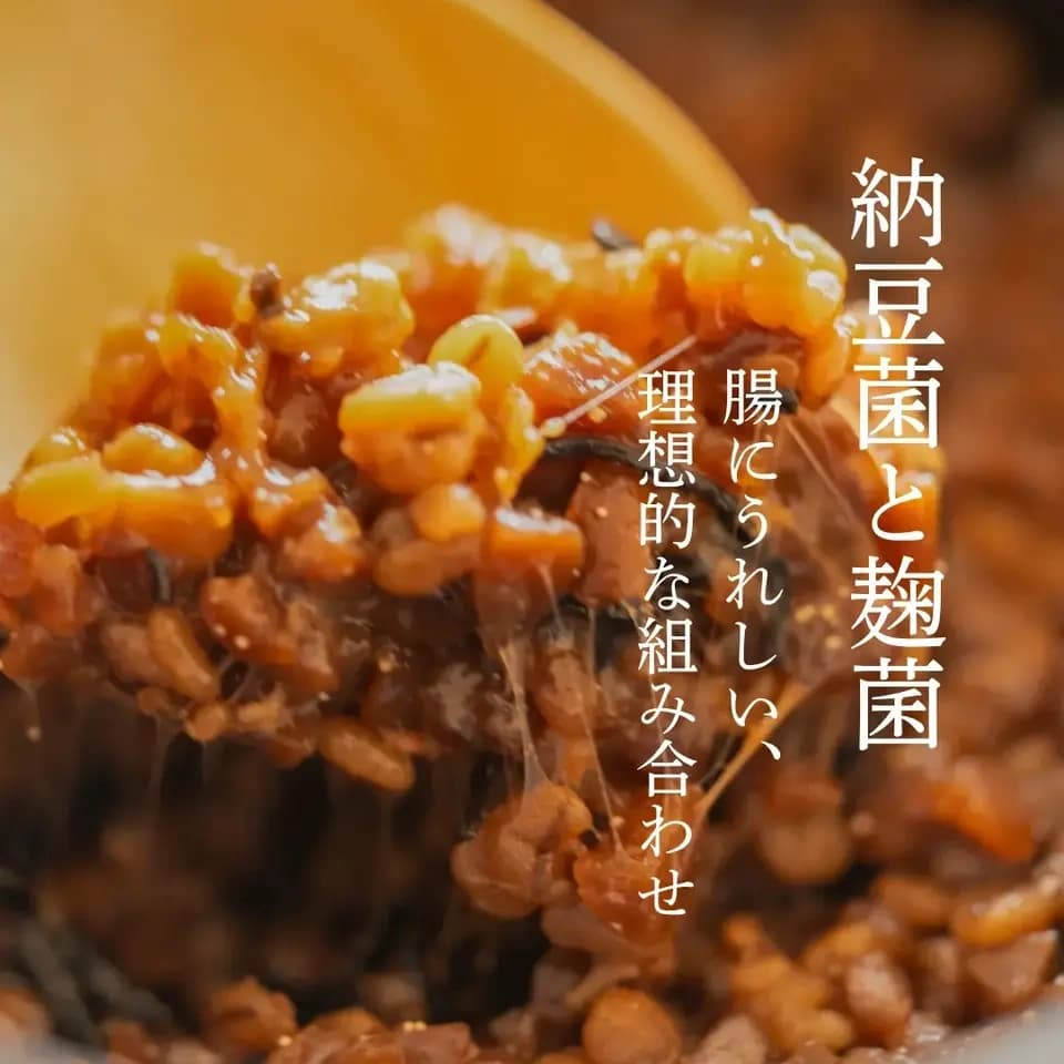 日本古来の発酵食「古代こうじ納豆」天然醸造醤油・木桶熟成酢使用
