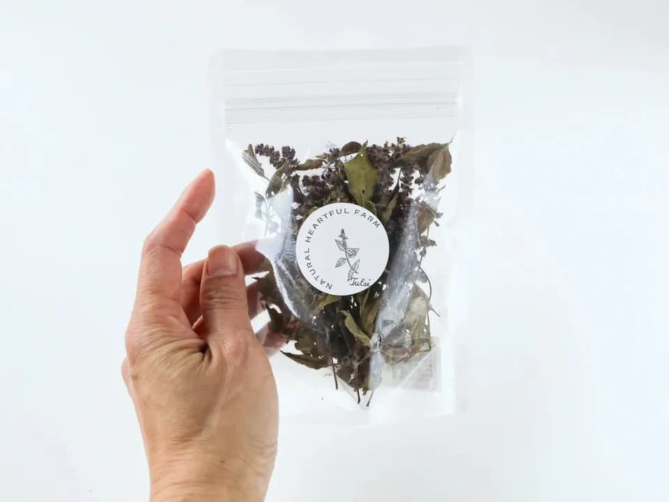 無農薬・肥料不使用の自然栽培ハーブティ＜トゥルシー＞自然乾燥