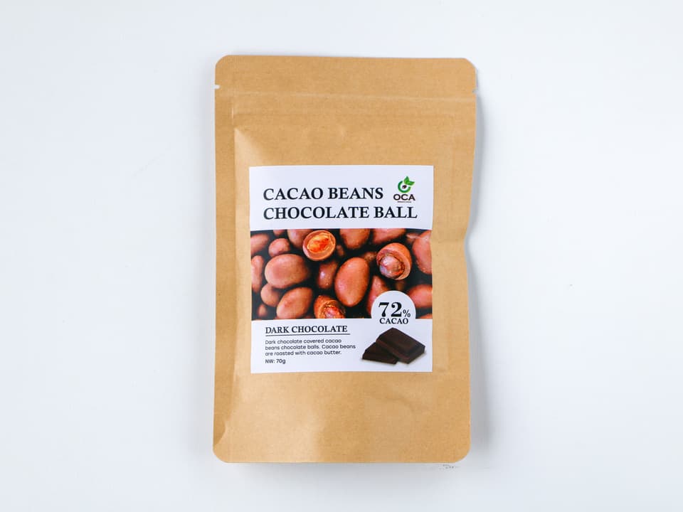 ベトナム産有機栽培＜皮も丸ごとカカオ豆チョコレートボール＞ダーク72%・ホワイト・ビーツ・ガックフルーツ