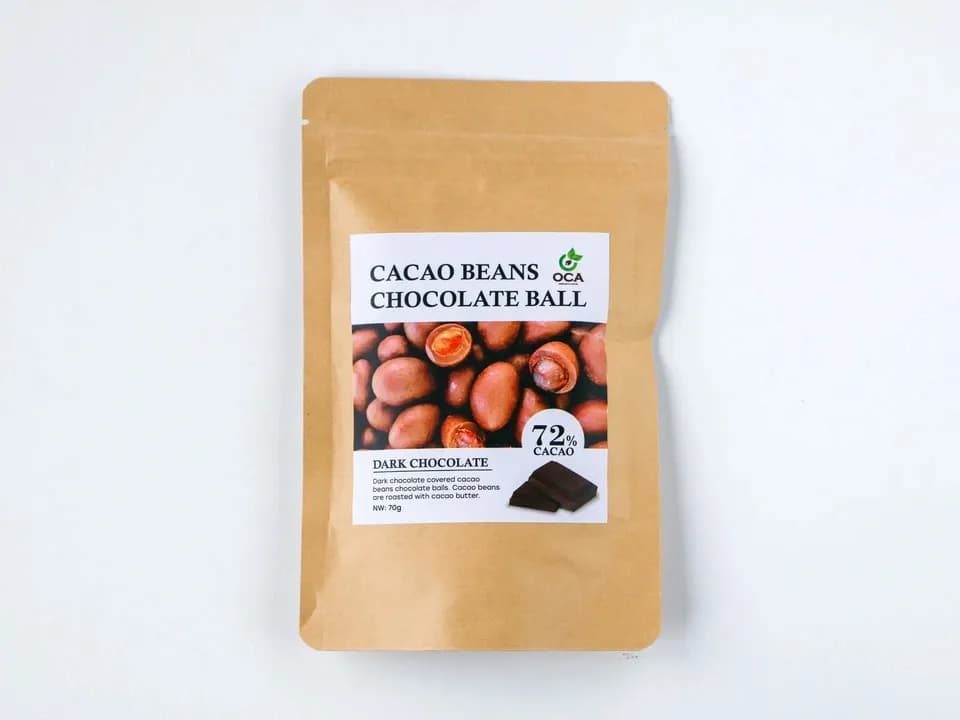 （お得用１kg）ベトナム産有機栽培＜皮も丸ごとカカオ豆チョコレートボール＞ダーク72%・ホワイト・ビーツ・ガックフルーツ
