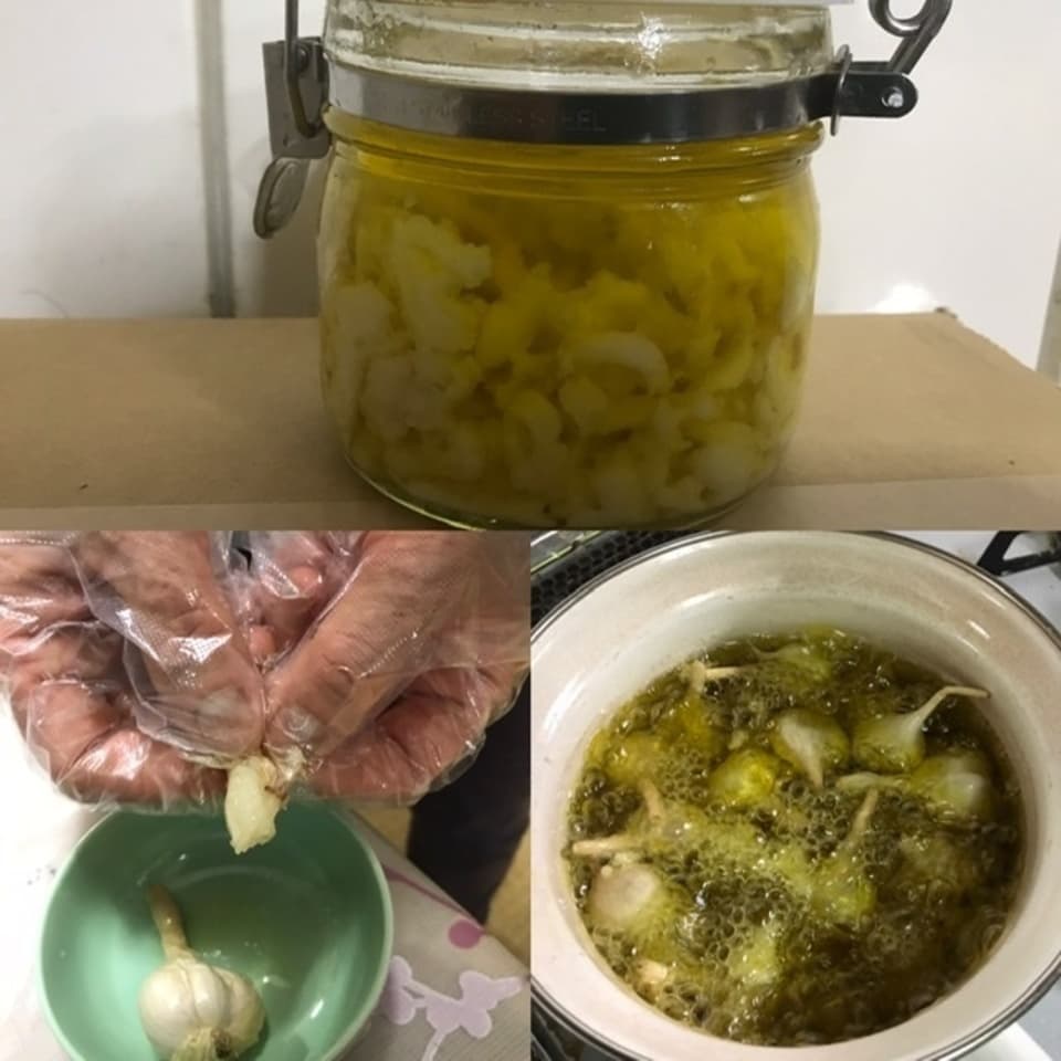 手作りにんにくオリーブオイル