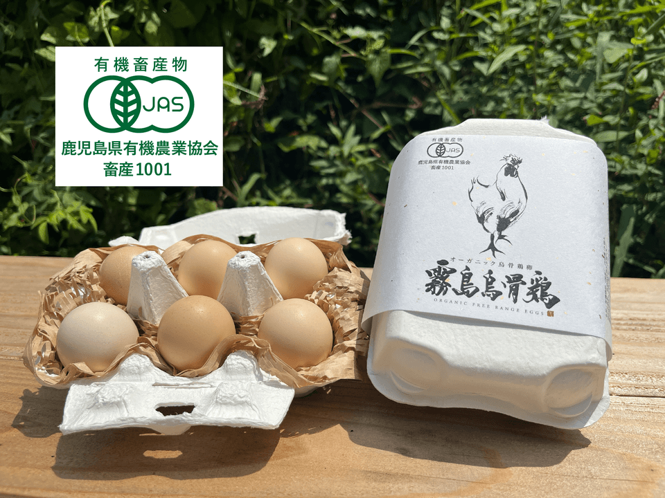 オーガニック烏骨鶏卵「霧島烏骨鶏」（６個入）【内祝・贈り物にも】
