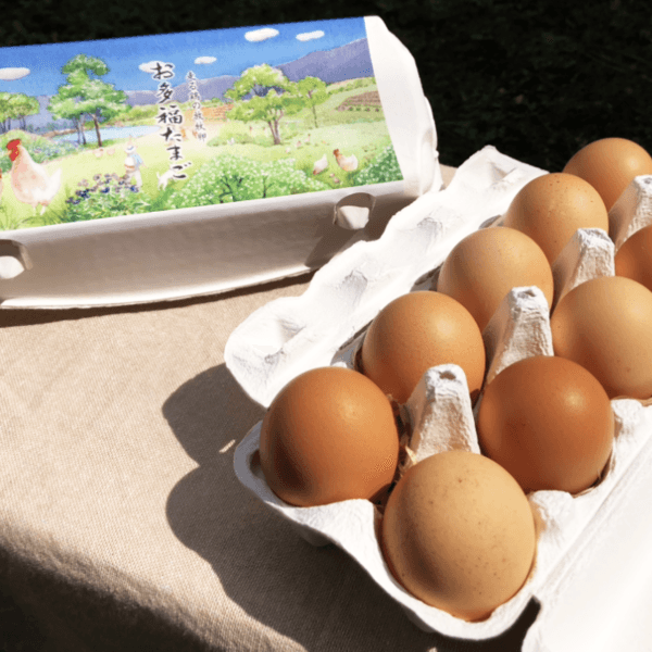 自然放牧場 お多福たまごロゴ
