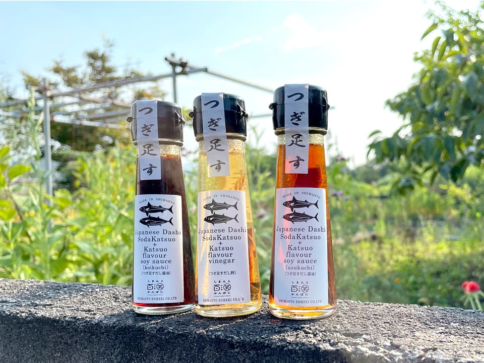 ［だし醤油/濃口×2・　だし酢］MINI! Japanese Dashi Katsuoflavor soysauce ＆Vinegar 3本セット