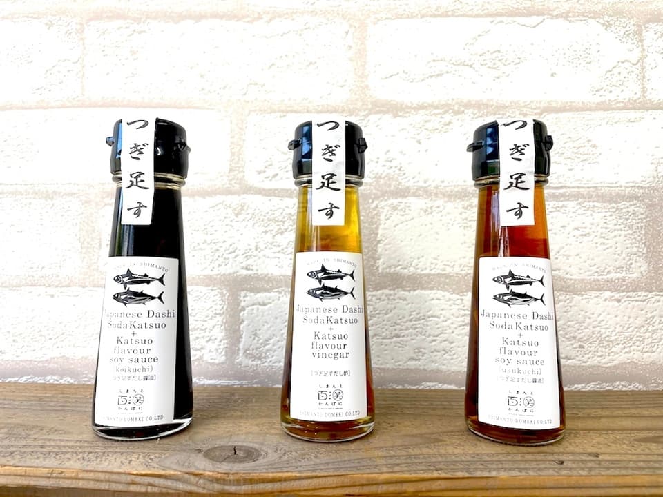 ［だし醤油/濃口×2・　だし酢］MINI! Japanese Dashi Katsuoflavor soysauce ＆Vinegar 3本セット