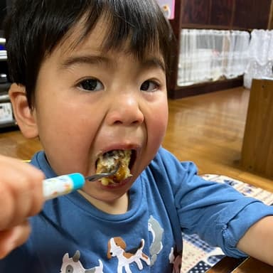 孫達が大好物のお好み焼きは、無肥料・無農薬栽培コシヒカリ米粉100％