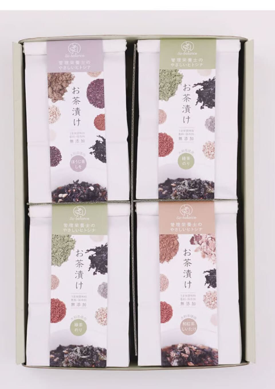 奈良の大和茶入り＜無添加お茶漬けの素＞四合わせ（しあわせ）ギフトセット