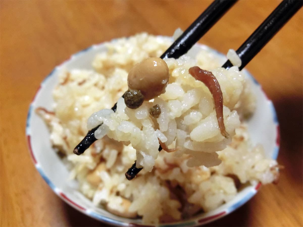 【津乃吉】おじゃことお豆さんの炊き込みご飯 注文レポート