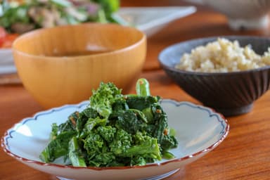 菜の花醤油麹和え