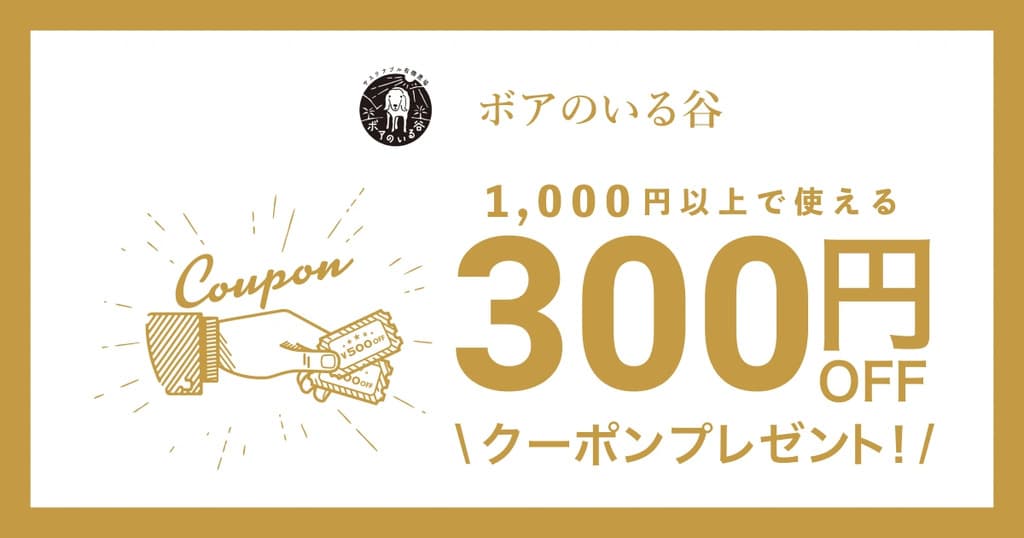 ボアのいる谷オープン記念クーポン