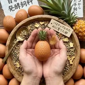 放牧卵/パイナップルのために育てた卵/自家製発酵飼料でヒヨコから育てましたの口コミ・レビュー(yakoさん)