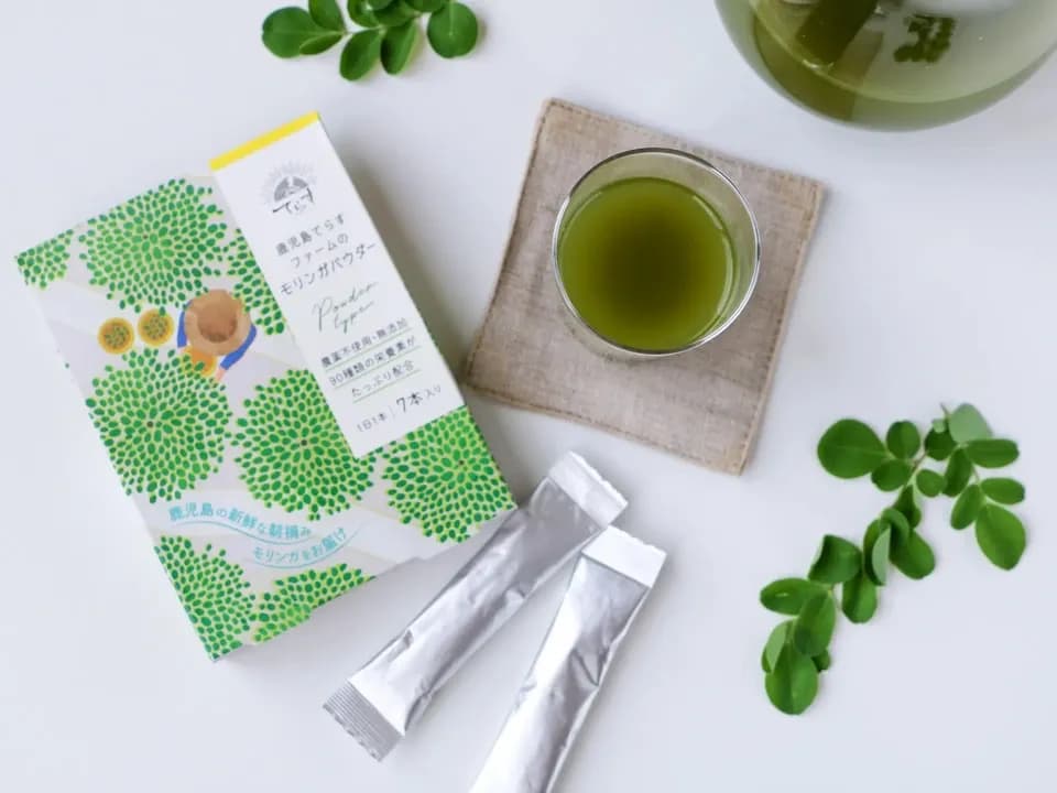 無農薬・無化学肥料栽培＜モリンガパウダー＞知覧茶製法・無添加・朝摘み