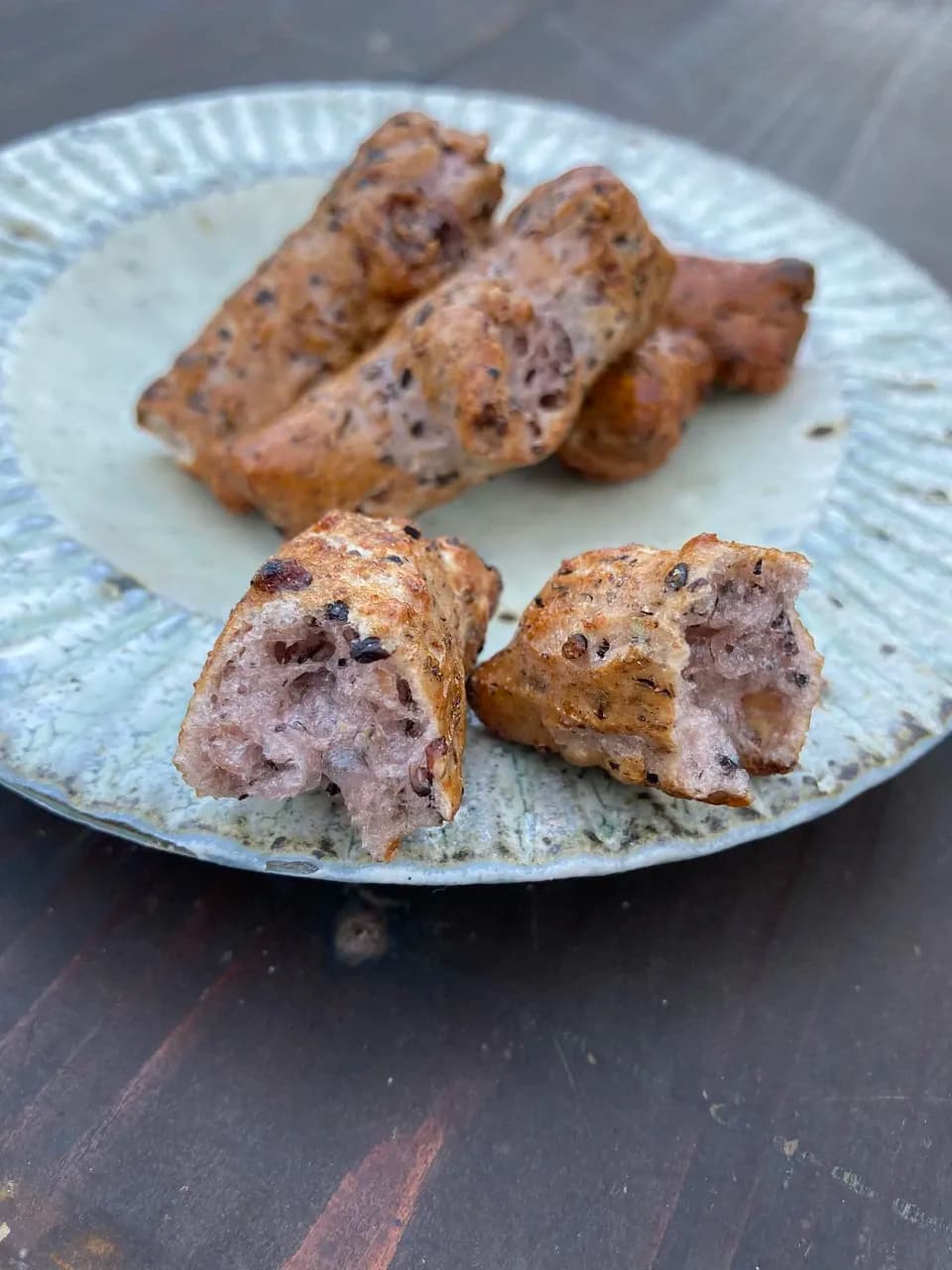 再販売！【黒米おかき 焼 醤油】天日干し黒米もちと天然醸造九州丸大豆しょうゆだけで作りました