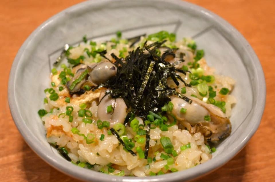 牡蠣とおあげの炊き込みご飯