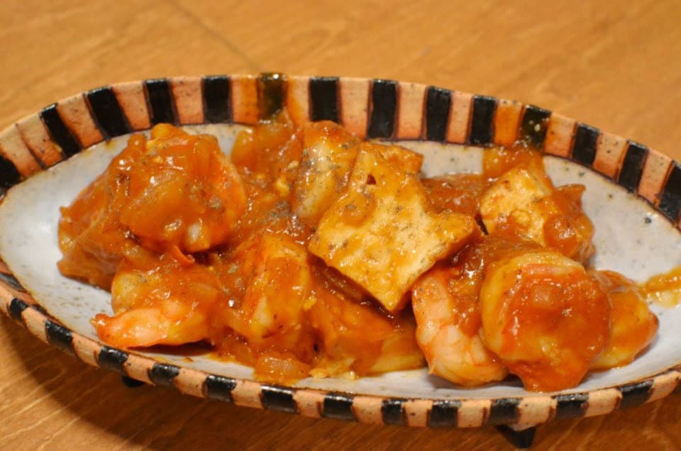 海老と厚揚げの甘辛ソース