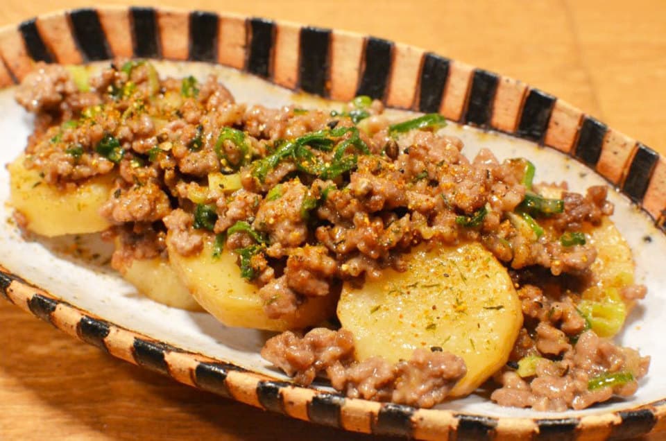 長いもとひき肉のこっくり煮
