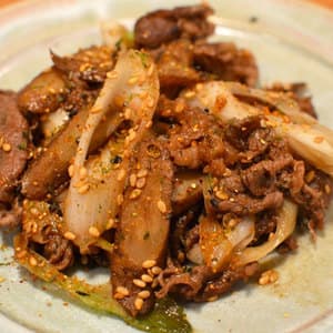牛肉と牛蒡と白ネギのおかず