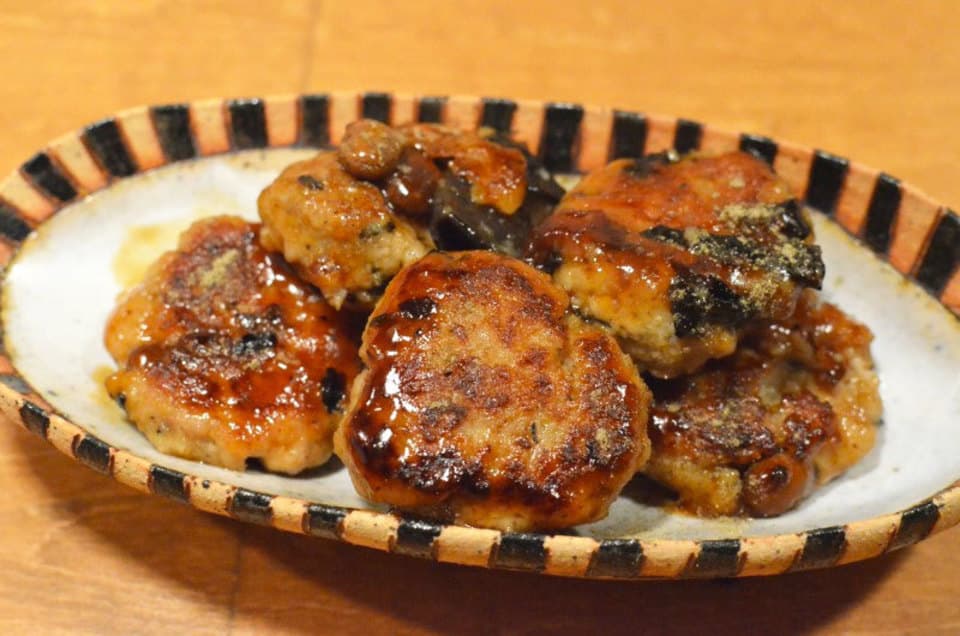 レンコンとあらめ大豆の鶏団子