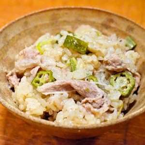 おくらと豚肉の炊き込みご飯