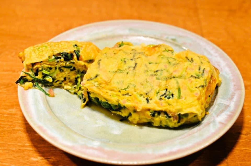 紅生姜と海苔とおネギの卵焼き