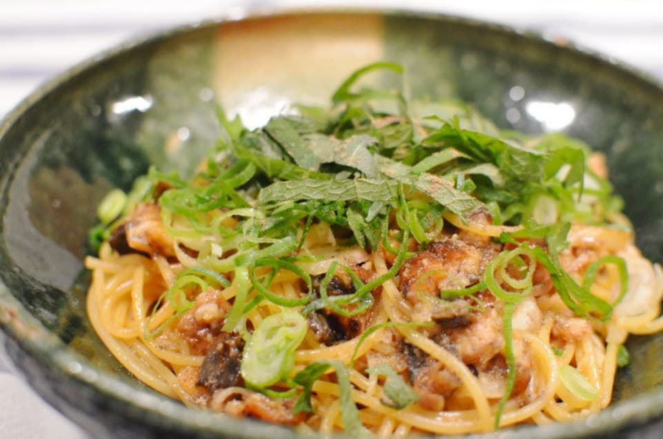 鰻の和風パスタ