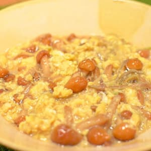 なめことみょうがの卵とじ