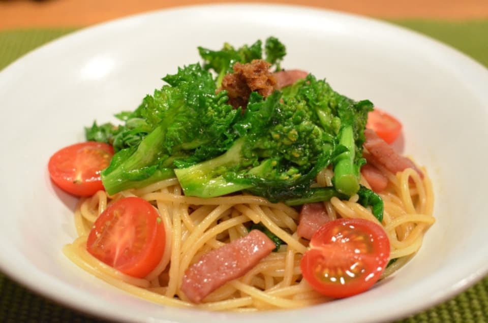 菜の花のオイルパスタ～かつお味噌ちょいのせ～